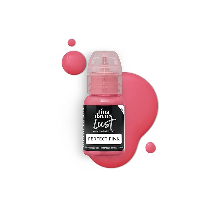 Tina Davies Professional Envy &amp Lust Lip Pigments - Permanent Lip Makeup - Colors Heal True to Tone - High Retention - Lust Perfect Pink 1/2oz/15ml Bottle