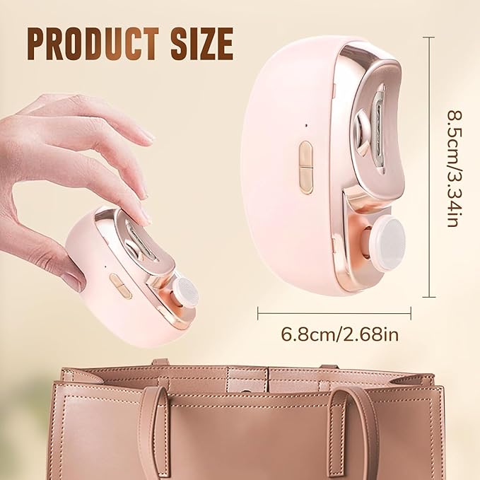 1/2PCS Smart Nail Clipper New 3 in 1 Easy Clip Electric Nail Clippers for Seniors Designed for Extra Hard/Thick Hands Feet Nails Polishing Clipper with Light for Limited Mobility People (011PCS)