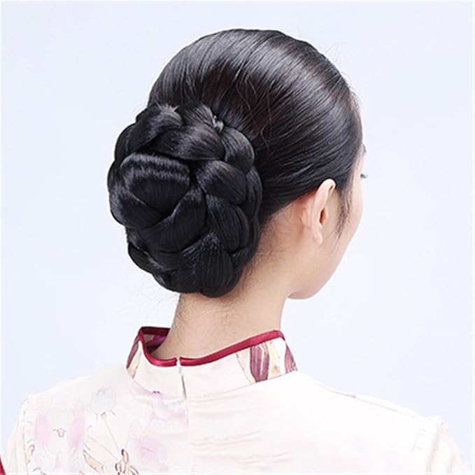 RemeeHi Braided Updo Hair Extensions Clip in/on Costume Bun Chignon Hairpieces 12#