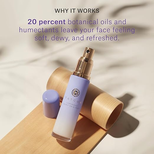 Tatcha Luminous Dewy Skin Mist | 2-in-1 Hydrator &amp Finishing Spray with Hyaluronic Acid for a Dewy Glow | 1.35 oz