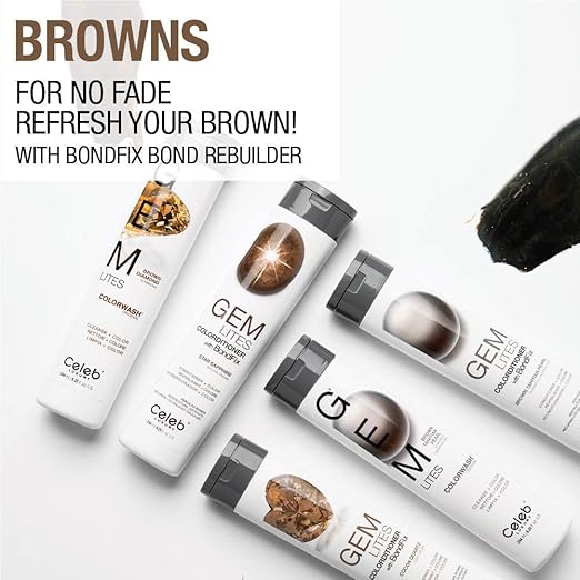 Celeb Luxury Color Depositing Conditioner - Color Refresher with Bondfix Bond Rebuilder Viral and Gem Lites Pairs with Colorwash
