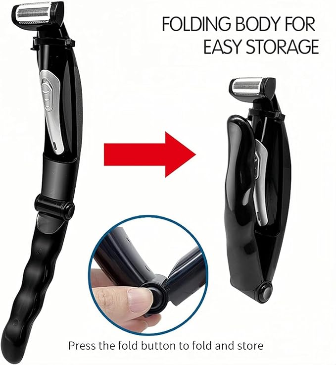 Multi Fuctional Chest Back Shavers for Men Wet Dry Use Back Extreme Reach Removable Handle Shavers