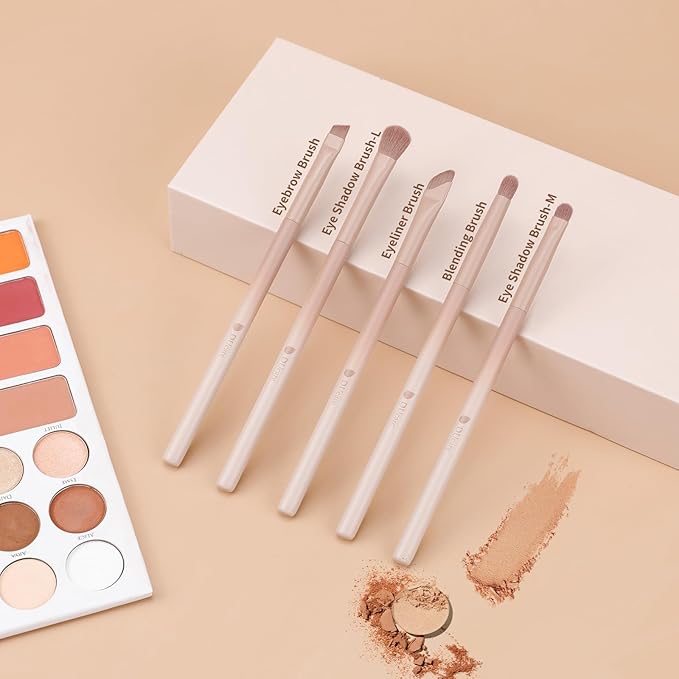 DUcare 14pcs Christmas Makeup Set12Pcs Coffee Series Makeup Brush set with 2pcs Makeup Sponges Foundation Blending Face Powder Blush Eye Shadows Brushes