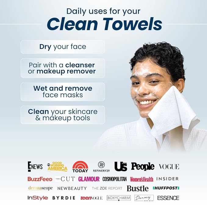 Clean Skin Club Luxe Bamboo box with Drawer + 50 XL Towels