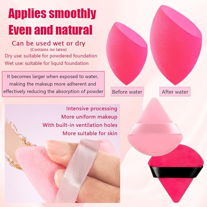 33PCS Makeup Foundation Brushes Tool Set with Sponges Eyelash Curlers Powder Puffs Silicone Washing Bowls Eye Aids Nano Spray Bottles Exfoliating Face Brushes Eyebrow Trimming Storage Bag