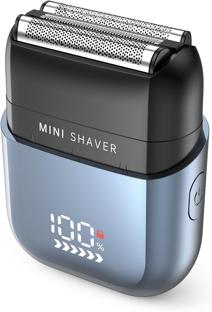 Men's Foil ShaversMini Electric foil Shaver for Men Compact Face IPX7 Waterproof Wet&ampDry Cordless Razor LED Display USB-C Fast RechargeableElectric foil Shaver3 Razor Rechargeable