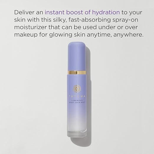 Tatcha Luminous Dewy Skin Mist | 2-in-1 Hydrator &amp Finishing Spray with Hyaluronic Acid for a Dewy Glow | 1.35 oz