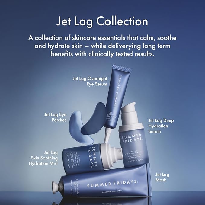 Summer Fridays Jet Lag Mask Mini - Hydrating Face Moisturizer + Mask - Enriched with Hyaluronic Acid Niacinamide Glycerin + Antioxidants Helps Nourish Skin for a Renewed + Radiant Complexion (1 Oz)