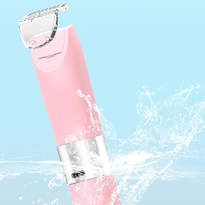 Bikini Trimmer for Women - 400mA Blade Shaving Device 15.5x3cm Wet Dry Grooming Tool | Rechargeable Portable Electric Hair Remover Smooth Skin Precision Trimming System for Face Legs Home Travel