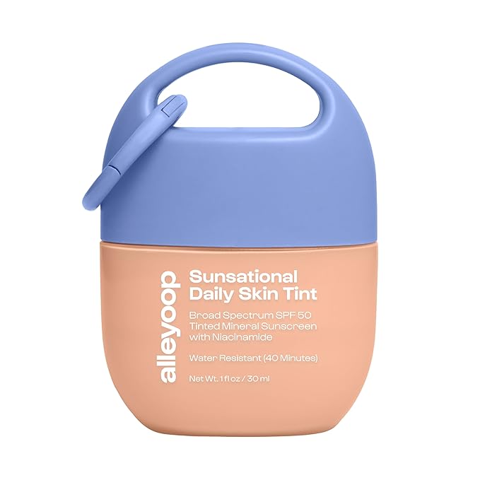 Alleyoop Sunsational Tinted Moisturizer SPF 50 for Face Broad Spectrum ? 100% Mineral Face Sunscreen with Jojoba Hydrating &amp Soothing Tinted Sunscreen Vegan &amp Cruelty-Free (Solar)