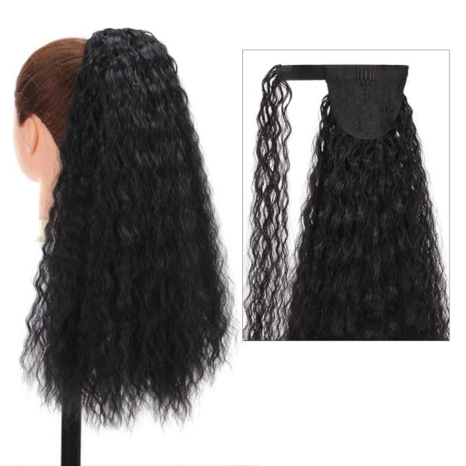 Hair Accessories 22 Long Curly Ponytail Extension Hairband Hair Clip Synthetic Puffy Ponytail Hair Extension Wrapped Bun Women's Wig Hair Pieces For Women(16)