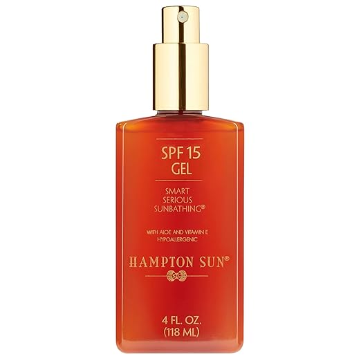 Hampton Sun SPF 15 Classic Sun Gel Ultra-Hydrating Luxury Sunscreen Gel Anti-Aging Antioxidant Blend of Jojoba Oil Vitamin E + Aloe Vera Silky Lightweight Finish Broad Spectrum UVA/UVB