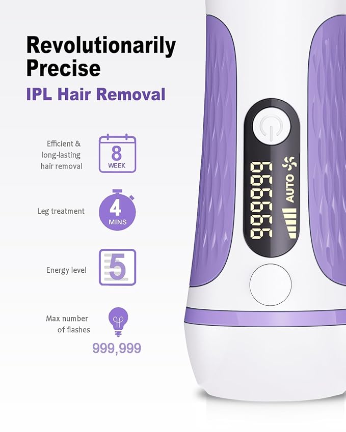 IPL Laser Hair Removal Device Permanent for Women &amp Men 999999 Flashes Safe Effective Lasting Hair Remover Alternative to Salon for Face Arms Armpit Legs Bikini Area Whole Body Home Treatment