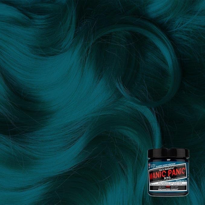 MANIC PANIC Classic Enchanted Forest Semi Permanent Hair Color - Deep Teal Green Hair Dye for Women &amp Men That Lasts 4-6 Weeks - Vegan Ammonia &amp Cruelty-Free - Create &amp Mix Custom Shades