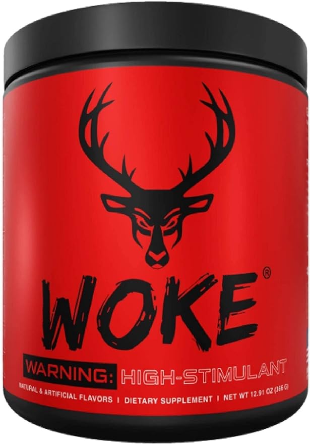 Bucked Up - Woke - HIGH STIM Pre Workout - Best Tasting - Focus Nootropic Pump Strength and Growth 30 Servings (Strawberry Kiwi)