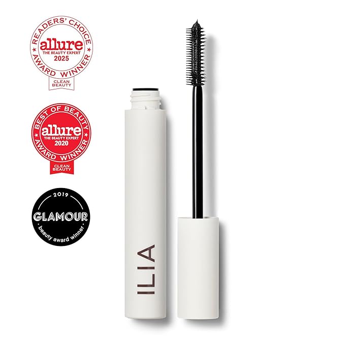 ILIA - Limitless Lash Mascara | Lightweight Nourishing Lengthening Lifting | Flake + Smudge-Resistant | Non-Toxic Cruelty-Free Ophthalmologist-Tested Safe For Sensitive Eyes (Soft Black)