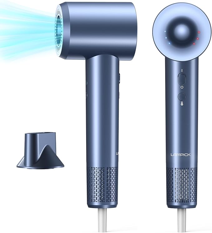 Hair Dryer Ionic Blow Dryer Professional High-Speed Hairdryer with 150000 RPM Motor for Fast Drying 5 Temps/3 Speeds Lightweight Hairdryer with Magnetic Nozzle for Home Travel Women Man