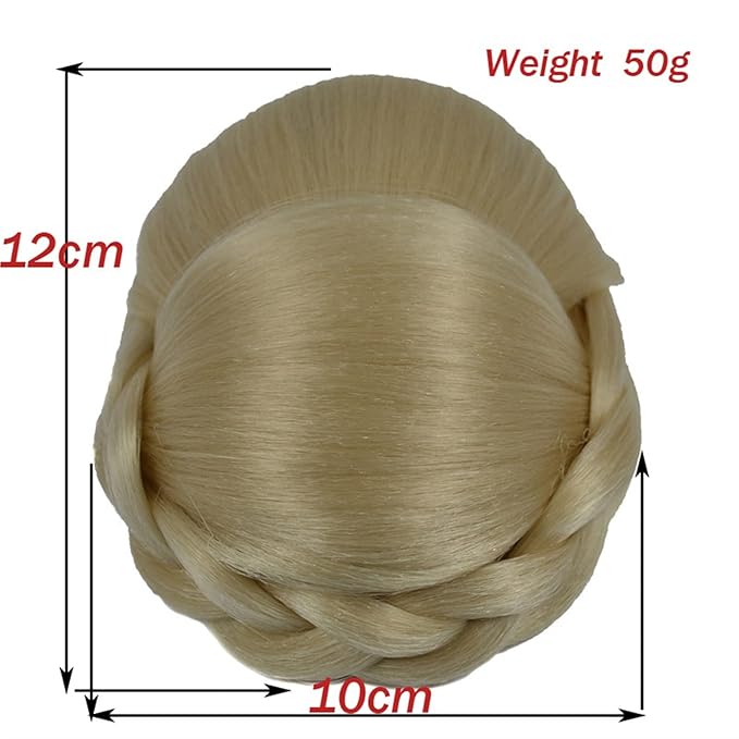 Hair Accessories 1 Pack Synthetic Ponytail Hair Extensions Braided Bun Elegant Braided Bun Claw Clip Style Hair Bun Wig for Women Hair Pieces For Women(NC3)