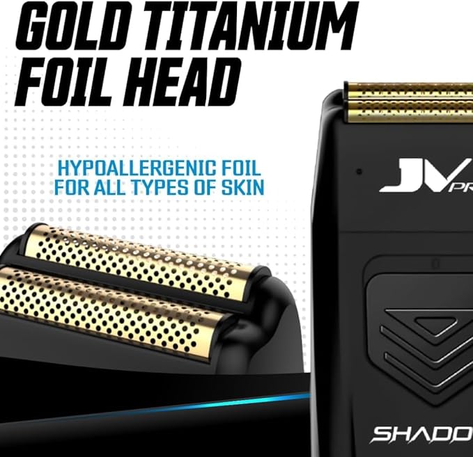 Shadow Premium Electric Shaver with Precision Cutting Technology - Cordless Gold Titanium Foil Shaver for Smooth Close Shaves ? Rechargeable 11000 RPM High Torque Motor