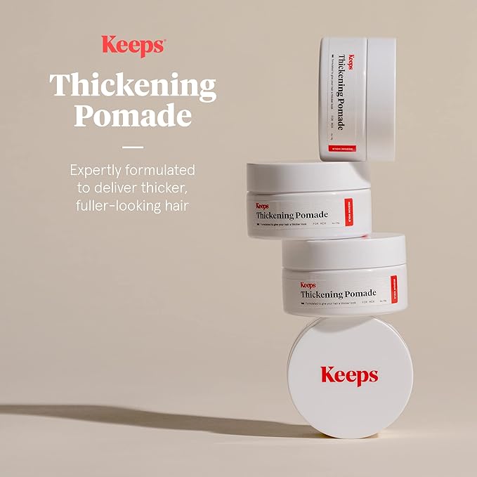 Keeps Matte Thickening Pomade for Men - Natural Ingredients for Fuller Hair: Biotin Caffeine Green Tea &amp Saw Palmetto - All-Day Medium Hold for All Styles