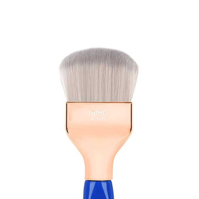 Bdellium Tools Professional Makeup Brush - Golden Triangle 972 Large Rounded Double Dome Blender - With All Vegan and Soft Synthetic Fibers For Foundation Application &amp Blending (Blue 1pc)
