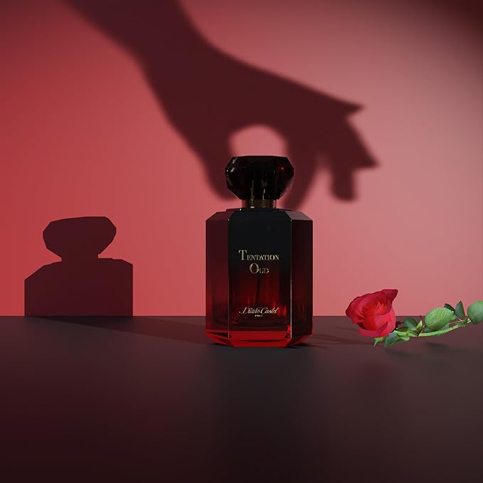 Tentation Oud Gift Set - Amber Spicy Gourmand Fragrance - Women Perfume and Body Lotion - Notes of Saffron Jasmine and Oud - 3 pc