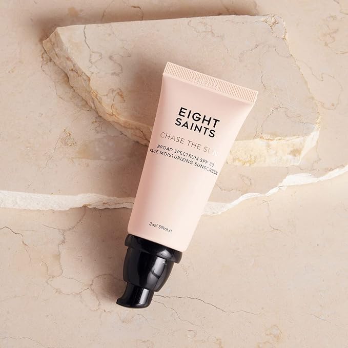 Eight Saints Chase the Sun Broad Spectrum SPF (30) Face Moisturizing Sunscreen Natural and Organic Mineral-Base Sun Protection Daily Face Moisturizer 2 Ounces New Formula