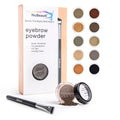 Mineral Eyebrow Powder by NuBeauti - Natural Brow Makeup Kit with Angled Contour Brush for Precision Sculpting to Color Eyebrows Precisely for Beautiful Perfect Professional Brows - (Dark Brown)