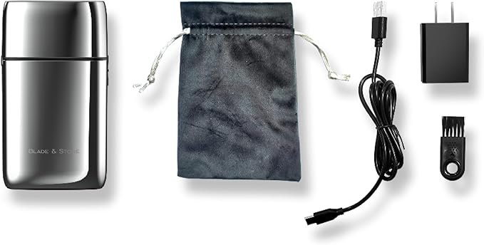 Blade &amp Stone PS501 Foil Shaver for Men ? Dual Foil Cordless Shaver with Graphene-X Blades and 8000 RPM Digital Motor ? All-Metal Rechargeable Wet and Dry Razor ? Aviator