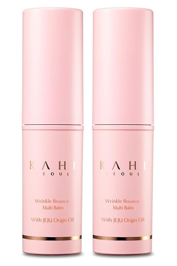 KAHI Wrinkle Bounce Multi Balm - DUO EDITION | All-in-One Hydrating Balm Eye Cream Make Up Base &amp Moisture Stick | Daily Moisturizer Stick with Salmon-derived sodium DNA (0.32 oz - Pack of 2)