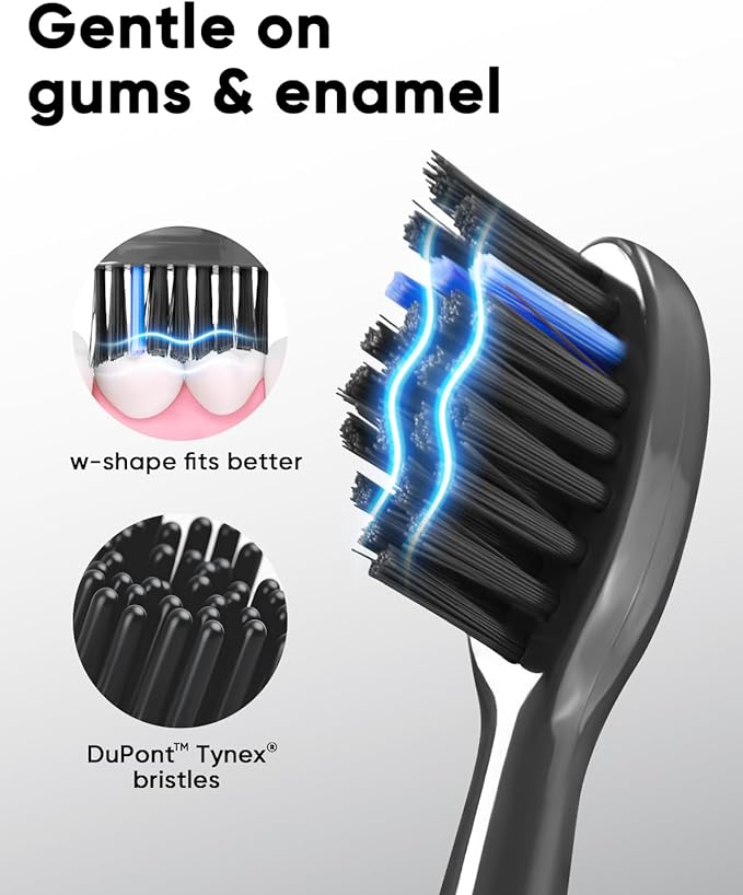 MySmile DY156 Electric Toothbrush for Adults Rechargeable Sonic Battery Toothbrush Portable with 3 Brush Heads 2 Mins 5 Modes Smart Timer 45000VPM One Charge for 60 Days ? Black