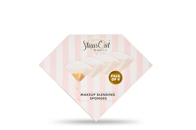 StansOut Beauty Sponge 4-Pack ? Streak-Free Airbrushed Finish | Reusable Quick-Drying Latex-Free | Multi-Angle Blending Sponge for Cream Liquid &amp Powder | Pro Makeup Applicator
