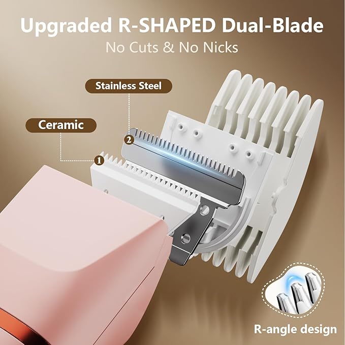 Bikini Trimmer for Women - Painless Waterproof Electric Razor Remover Foil Shaver for Leg Body Armpit &amp Facial Hair Cordless with Ceramic BladeUSB Charging Dock Travel Size Gifts for Her Pi