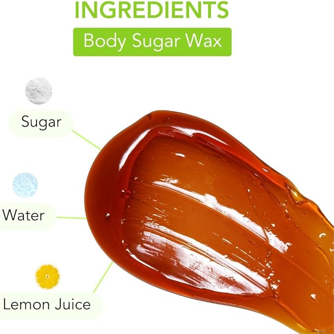Sugar Me Smooth Body Sugar Wax Kit ? Gentle On Skin And Less Painful Hair Removal In A Simple System No Strips No Heat Water Soluble All-Natural Solution For All Skin &amp Hair Types