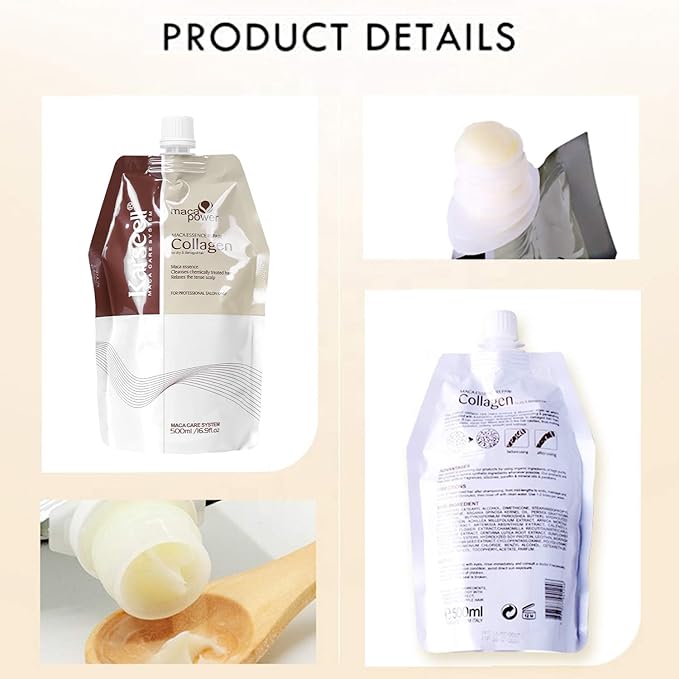 Collagen Hair Treatment Deep Repair Conditioner Argan Oil Keratin Hair Treatment For Dry Damaged Curly Bleached &amp All Hair Types. 16.9 Oz 500ml