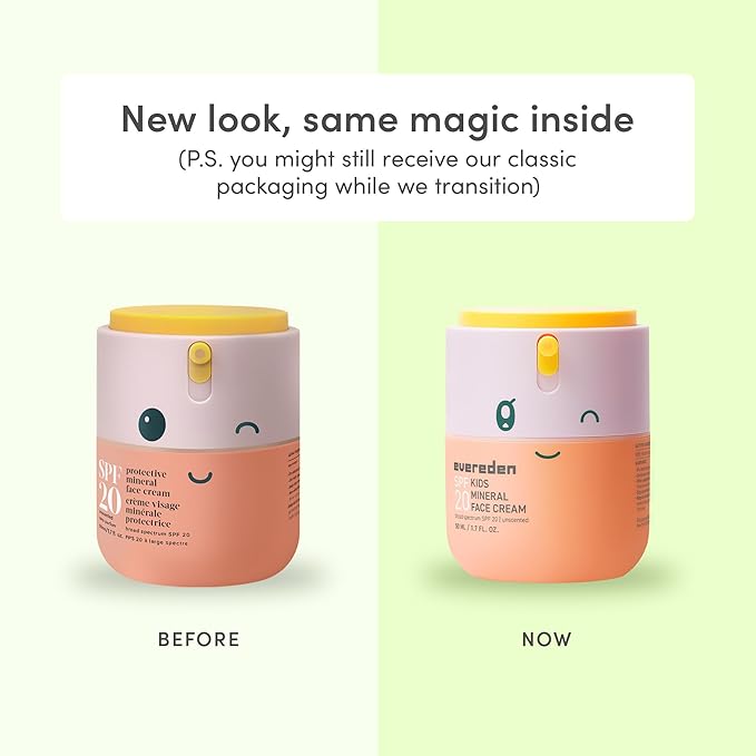 Evereden Kids Face Cream 1.7 oz. | Fragrance-Free and Kids Face Lotion with SPF 20 | Clean and Non-Toxic Face Moisturizer | Multi-Vitamin Skin Care | FSA Eligible