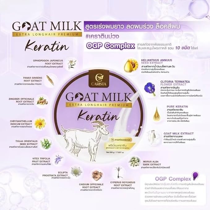 (Purple) Milk Extra Long Hair Keratin Mask ? Hair Treatment Cream 500g