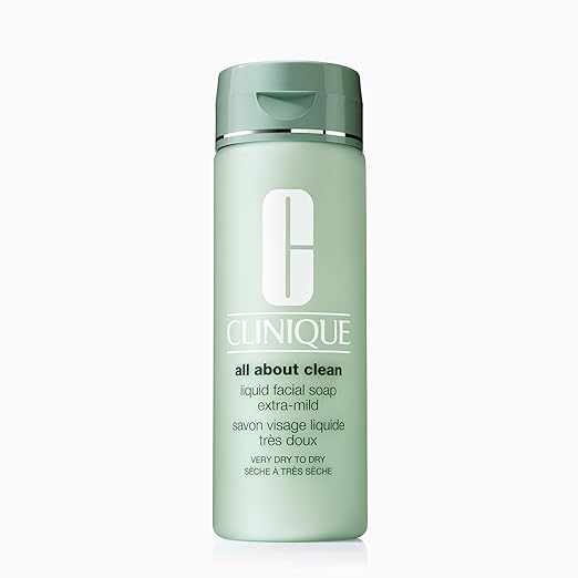 Clinique 3-Step All About Clean Liquid Facial Cleanser Soap | Face Wash For Very Dry To Dry Skin Types | Type 1 6.7 Fl Oz