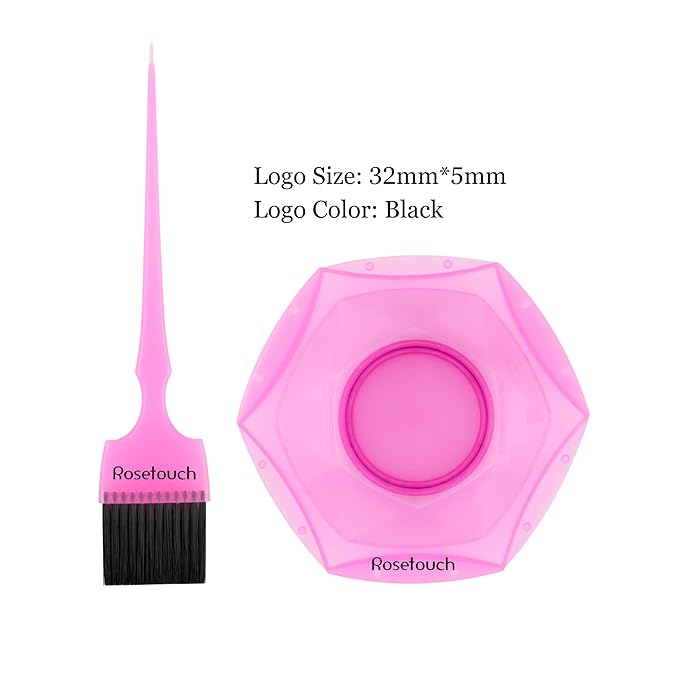 Professional Salon Hair Dye &amp Coloring Brush and Tint Bowl Set 7 Rainbow Application Brushes and Mixing Bowls (Pastel Rainbowl)