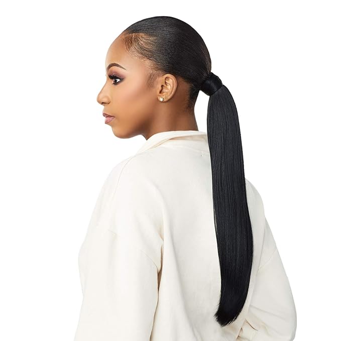 Sensationnel INSTANT UP &amp DOWN Half Wig Wrapped Ponytail Basic Straight Yaki Texture Easy Styling Heat Resistant Synthetic Fiber Pony Wrap Sleek Finish - UD 8 (4)