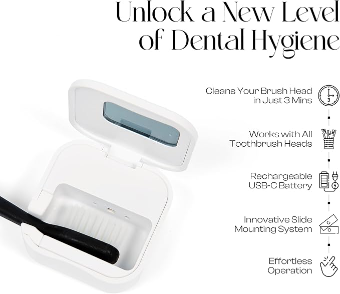Mondano UV-C Toothbrush Sanitizer and Holder Toothbrush Case - Manual/Electric Toothbrush Cover for Any Toothbrush Head - Rechargeable Toothbrush Travel Case Tooth Brush Cover Cap for Home