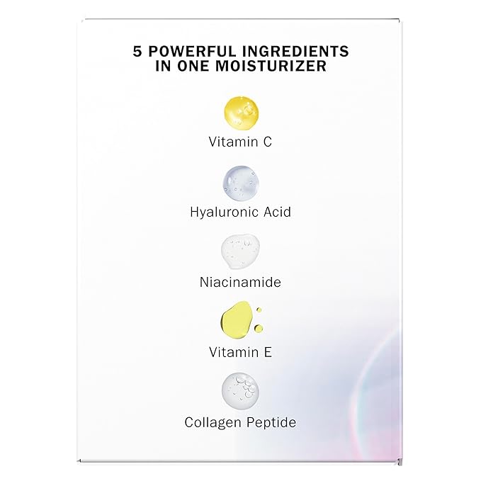 Olay Super Cream with Sunscreen SPF 30 Lightweight Face Moisturizer with Sun Protection 5-in-1 Skin Care Benefits - Hydrating Brightening Firming - Niacinamide Vitamin C Collagen Peptide 1.7 oz
