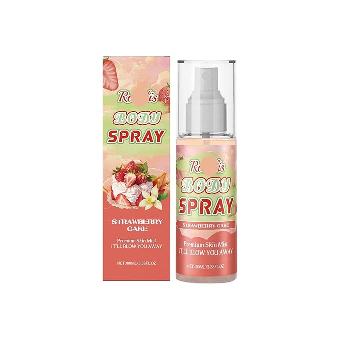 Strawberry Cake Body Fragrance Spray - Long-Lasting Soft &amp Layered Fresh Scent Skin-Nourishing &amp Mood-Enhancing Perfume Mist(3PCS)