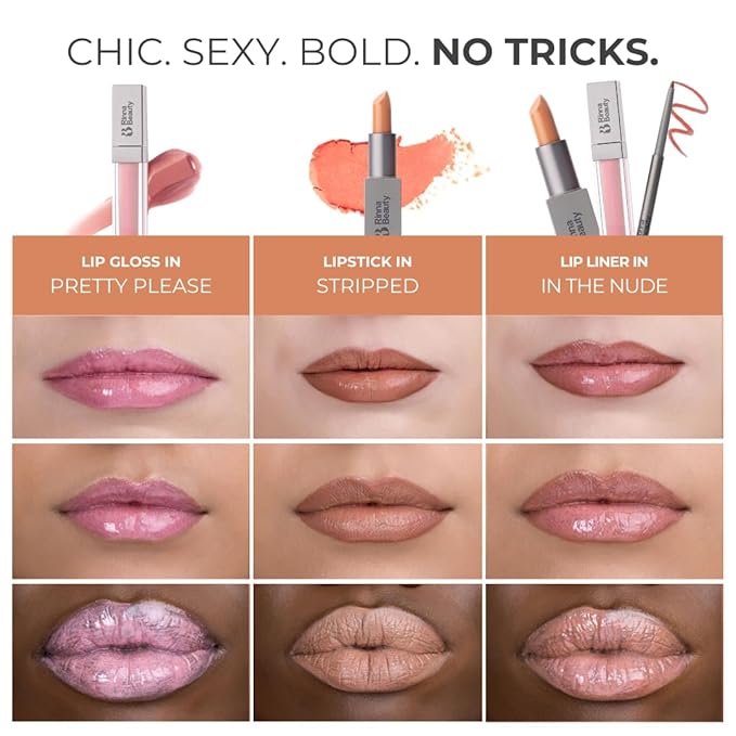 Rinna Beauty Icon Lip Kit - Delilah - All-in-One Lip Kit Includes Lipstick Lip Gloss Lip Liner - PINK NUDE look - Anti-Aging Moisturizing Long-Lasting: Vegan Cruelty-Free - 1 each