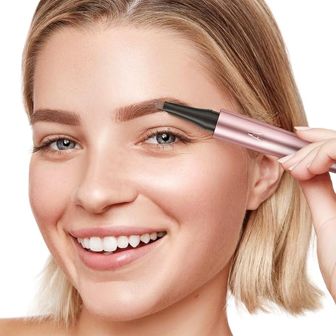 2026 New Microblading Eyebrow Pen Waterproof Eyebrow Pencil Eye Brow Pen with 4 Tip Premium Natural Magic Eyebrow Makeup Fine Stroke Contouring Pencil Long-Lasting Stay on All Day (Grey)