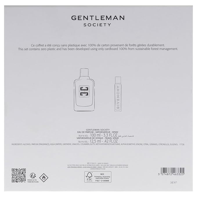 Givenchy Gentlemen Society for Men - 2 Pc Gift Set 3.3oz EDP Spray 0.42oz EDP Spray