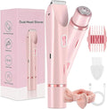 Electric Bikini Trimmer Tools for WomenIpx7 WaterproofDouble Head Detachable Shavers Razors for Facial Face Chin Underarm Eyebrow (Pink)