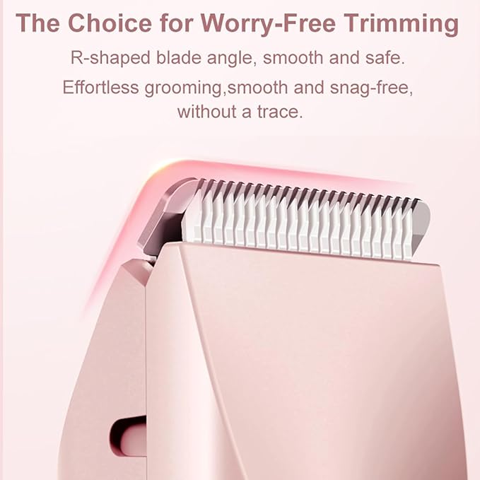 Bikini Shaver Trimmer 2.0 2 in 1 Bikini Trimmer for Women Dual Head Shaver Women 2 in 1 Wet &amp Dry Waterproof Electric Bikini Trimmer for Face Body &amp Intimate Areas (Pink)