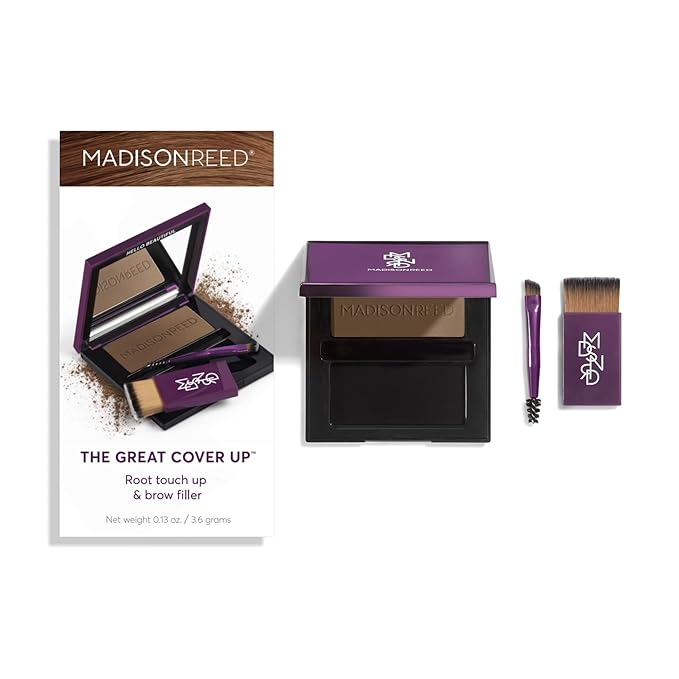 Madison Reed Root Touch Up + Brow Filler Sabbia Light Brown Instant Gray Coverage Fills in Brows &amp Thinning Hairlines Temporary Concealing Powder 0.13 oz (60 uses)