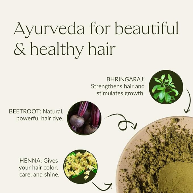 khadi MAHOGANY Natural Hair Color - Hair Color for a velvety earthy red to intense dark red-brown - 100% herbal &amp natural - 3.5 oz